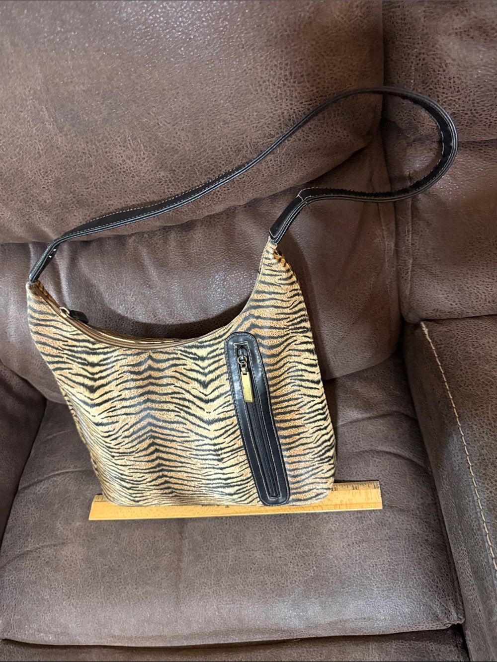 Liz Claiborne Tiger-Print Messenger Bag in Tan & Black